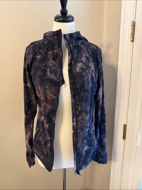 Lululemon Tie-Dye Hooded Zip Jacket - Navy/Charcoal sz 12